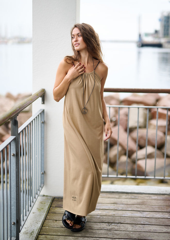 HENRIETTE STEFFENSEN COPENHAGEN NO WASTE STROP KJOLE LANG - 98062NW KJOLER CAMEL 815