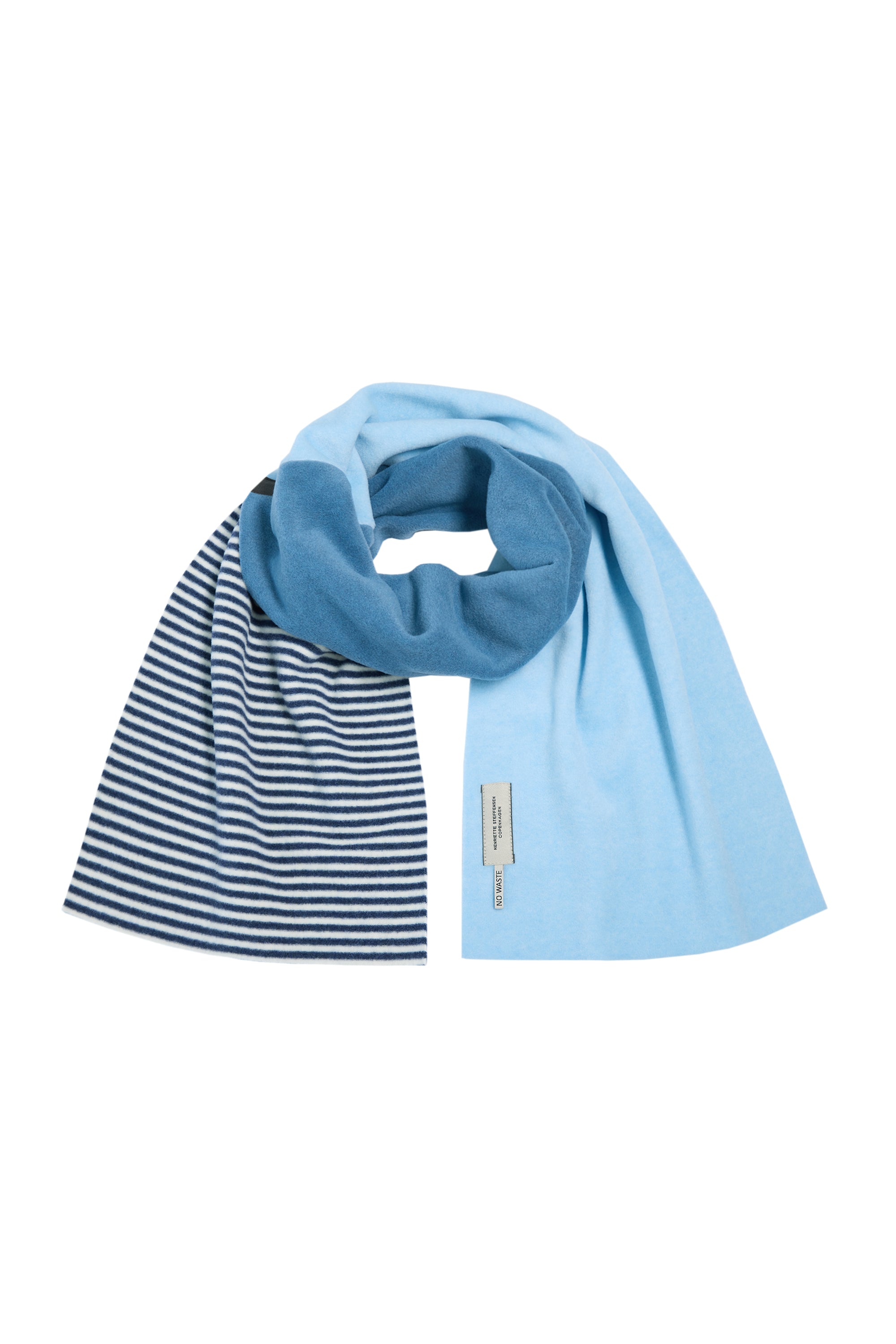 HENRIETTE STEFFENSEN COPENHAGEN NO WASTE TØRKLÆDE - 4063NW SCARFS DUSTY BLUE/BABY/BLUE STRIPE 441