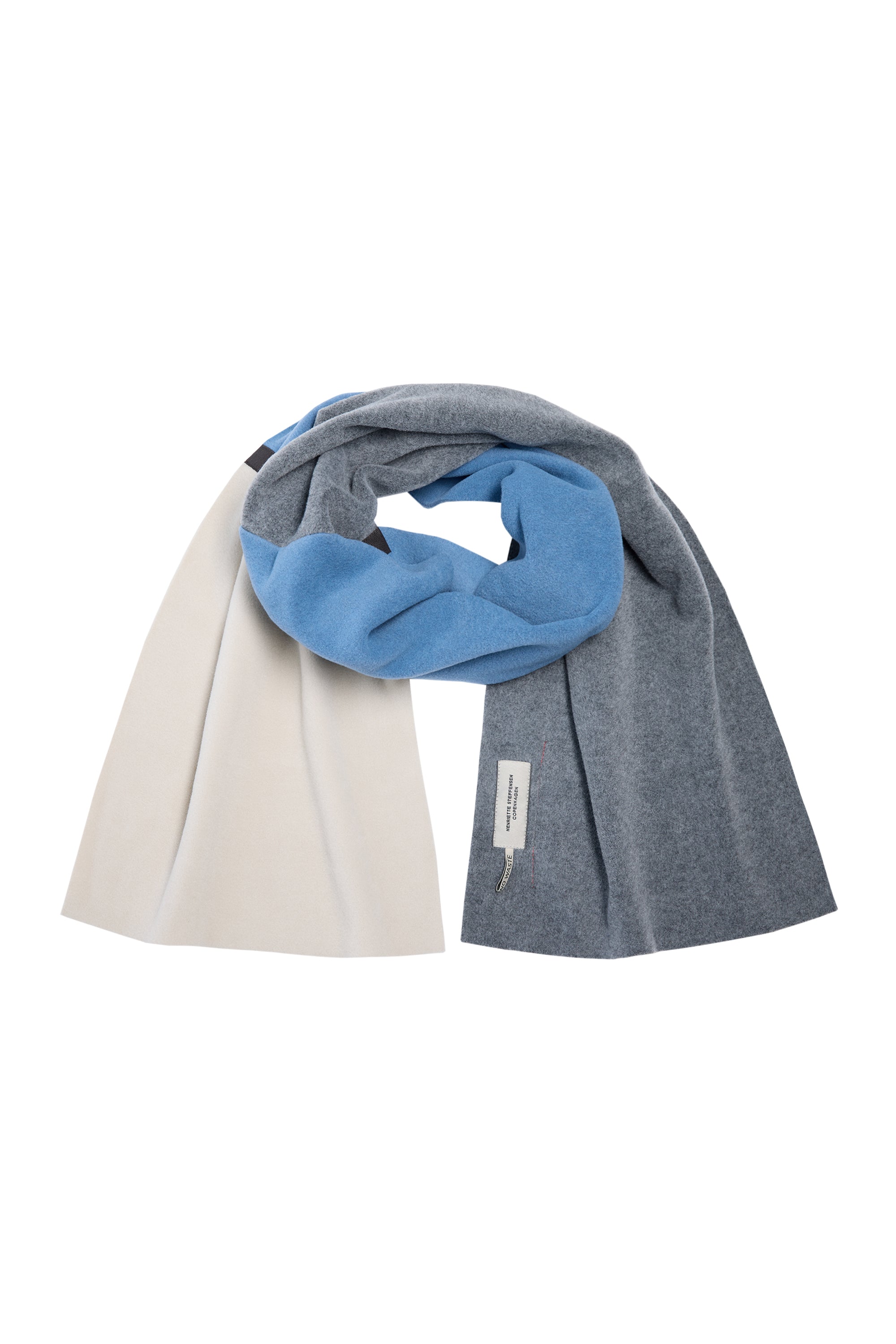HENRIETTE STEFFENSEN COPENHAGEN NO WASTE TØRKLÆDE - 4063NW SCARFS DUSTY BLUE/KIT/GREY 119