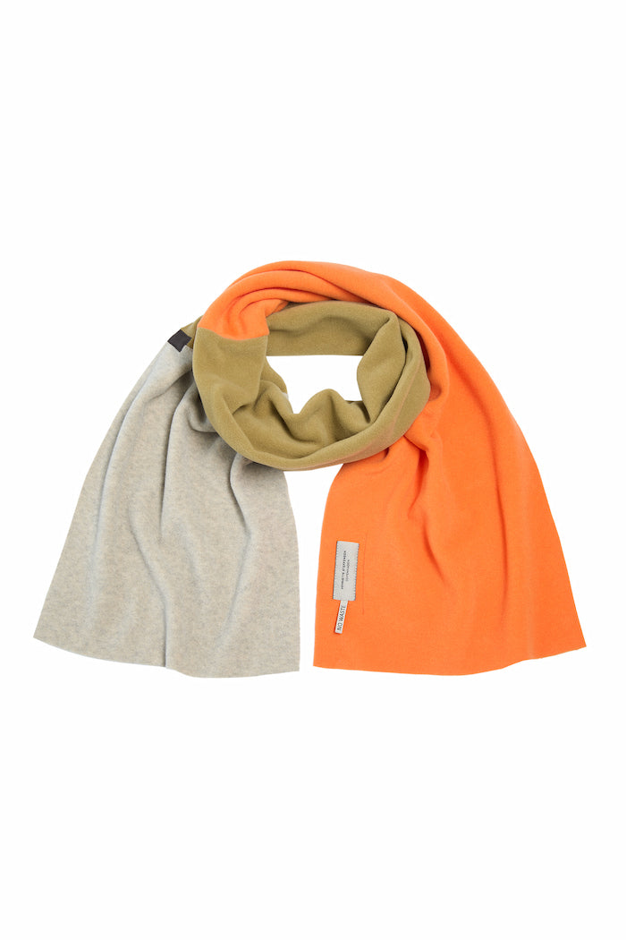 HENRIETTE STEFFENSEN COPENHAGEN NO WASTE TØRKLÆDE - 4063NW SCARFS OLIVE/SAND/ORANGE 462