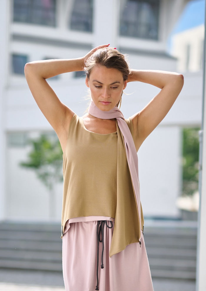 HENRIETTE STEFFENSEN COPENHAGEN NO WASTE TØRKLÆDE - 94080NW SCARFS CAMEL/NUDE 459