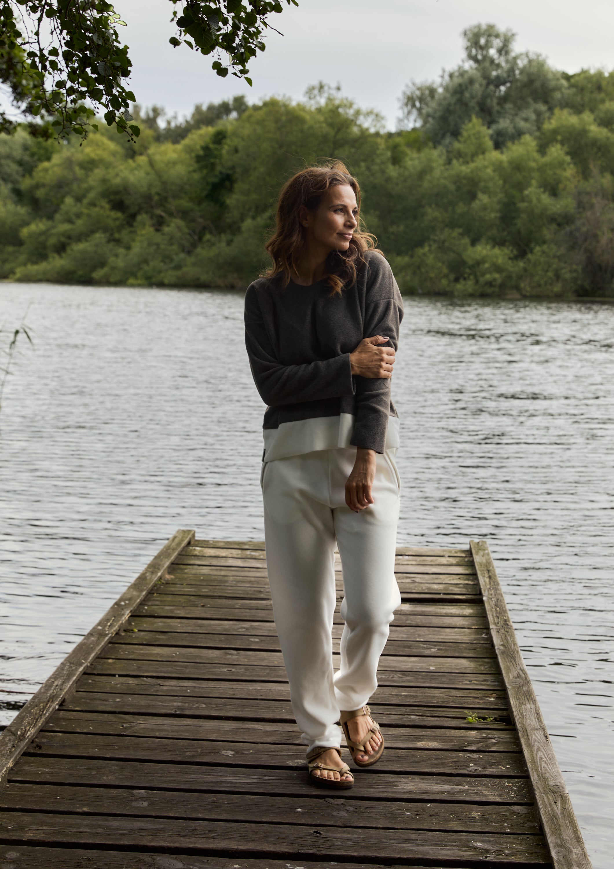 HENRIETTE STEFFENSEN COPENHAGEN ONE SIZE BLUSE KVINDER - 1335 BLOUSES & SWEATERS BARK/OFF WHITE 650