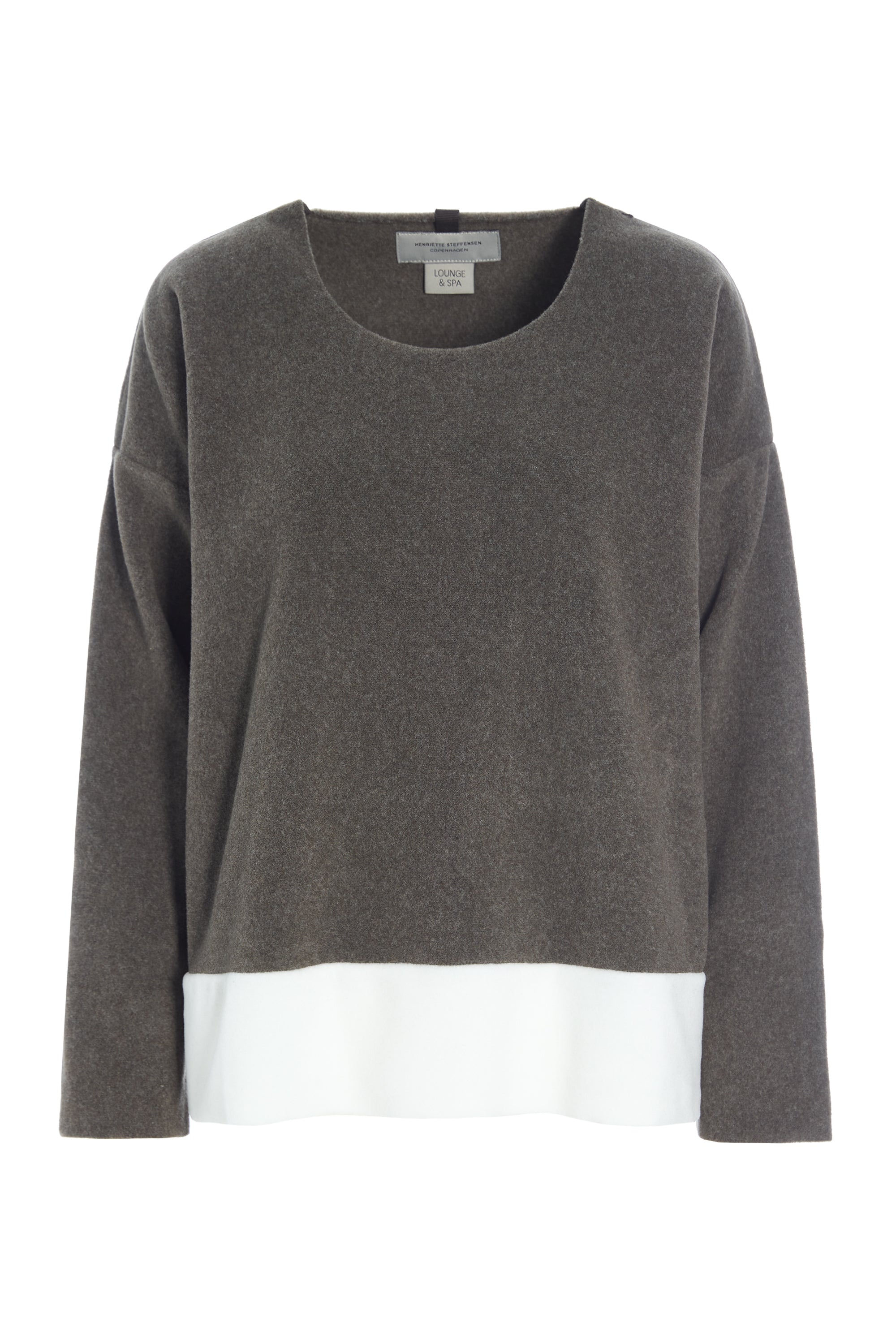 HENRIETTE STEFFENSEN COPENHAGEN ONE SIZE BLUSE KVINDER - 1335 BLOUSES & SWEATERS BARK/OFF WHITE 650