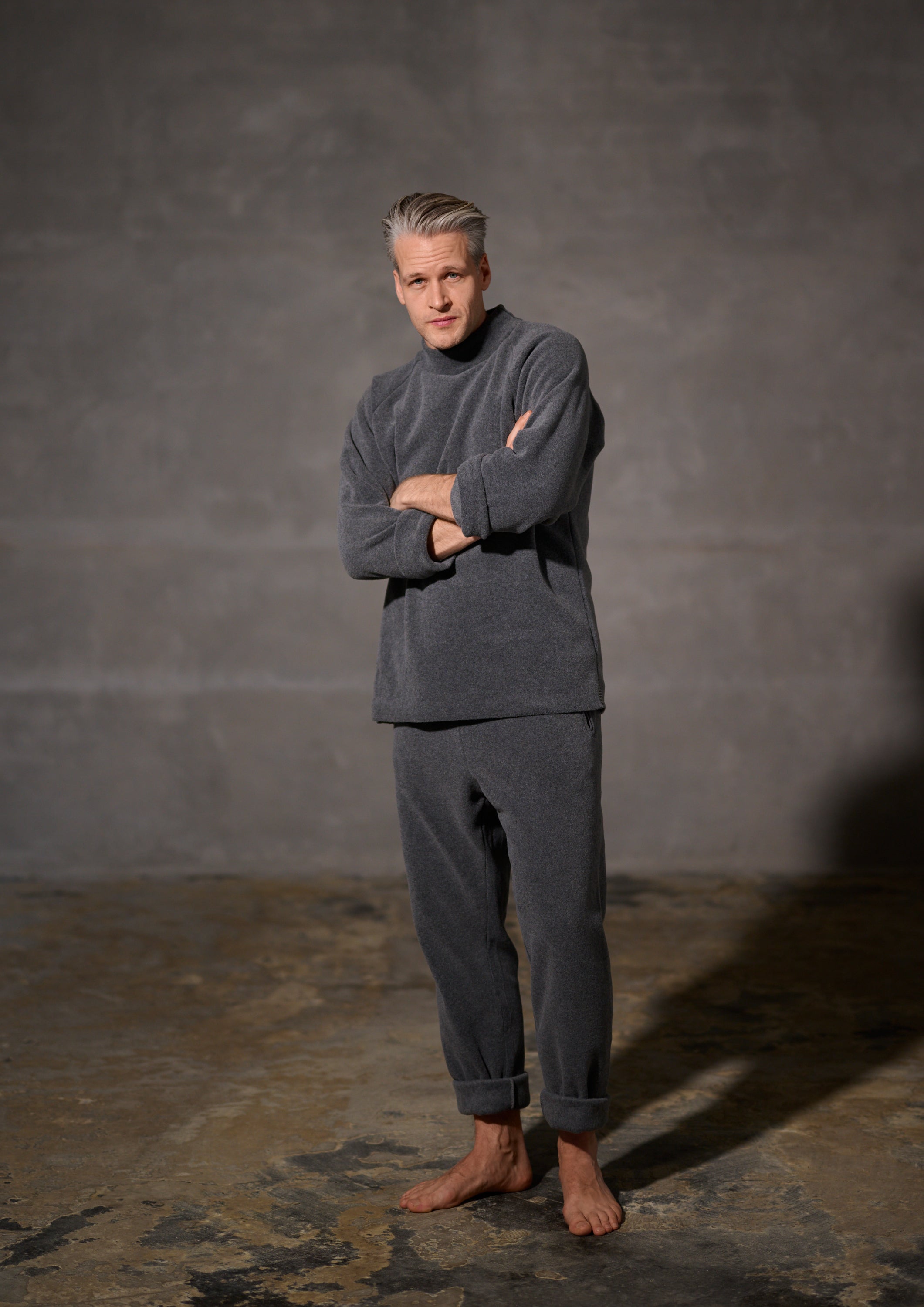 CARL BY STEFFENSEN COPENHAGEN ONE SIZE SWEATER MÆND - 1016C BLOUSES & SWEATERS GREY 905