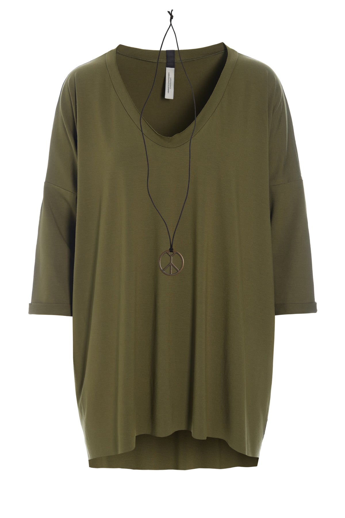 HENRIETTE STEFFENSEN COPENHAGEN OVERSIZED BLUSE V-HALS - 96078 BLUSER MOSS 611
