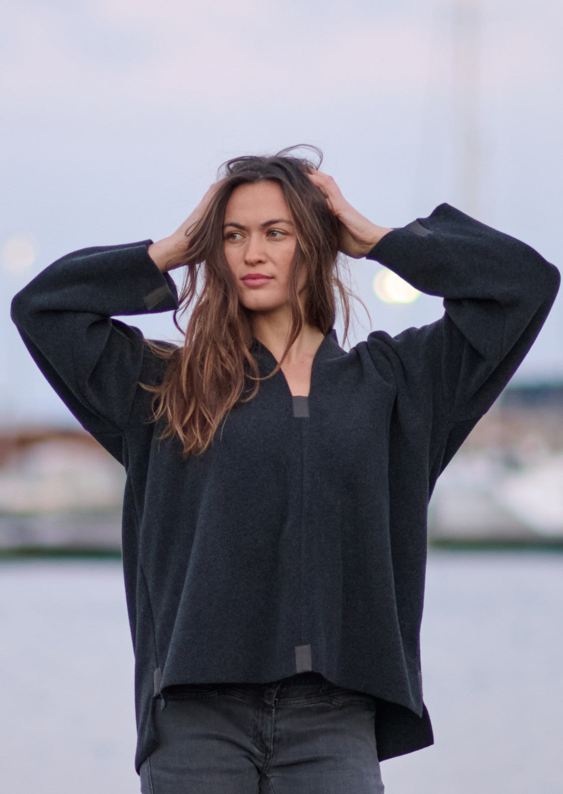 HENRIETTE STEFFENSEN COPENHAGEN PULLOVER - 1370 BLUSER SOFT BLACK 914