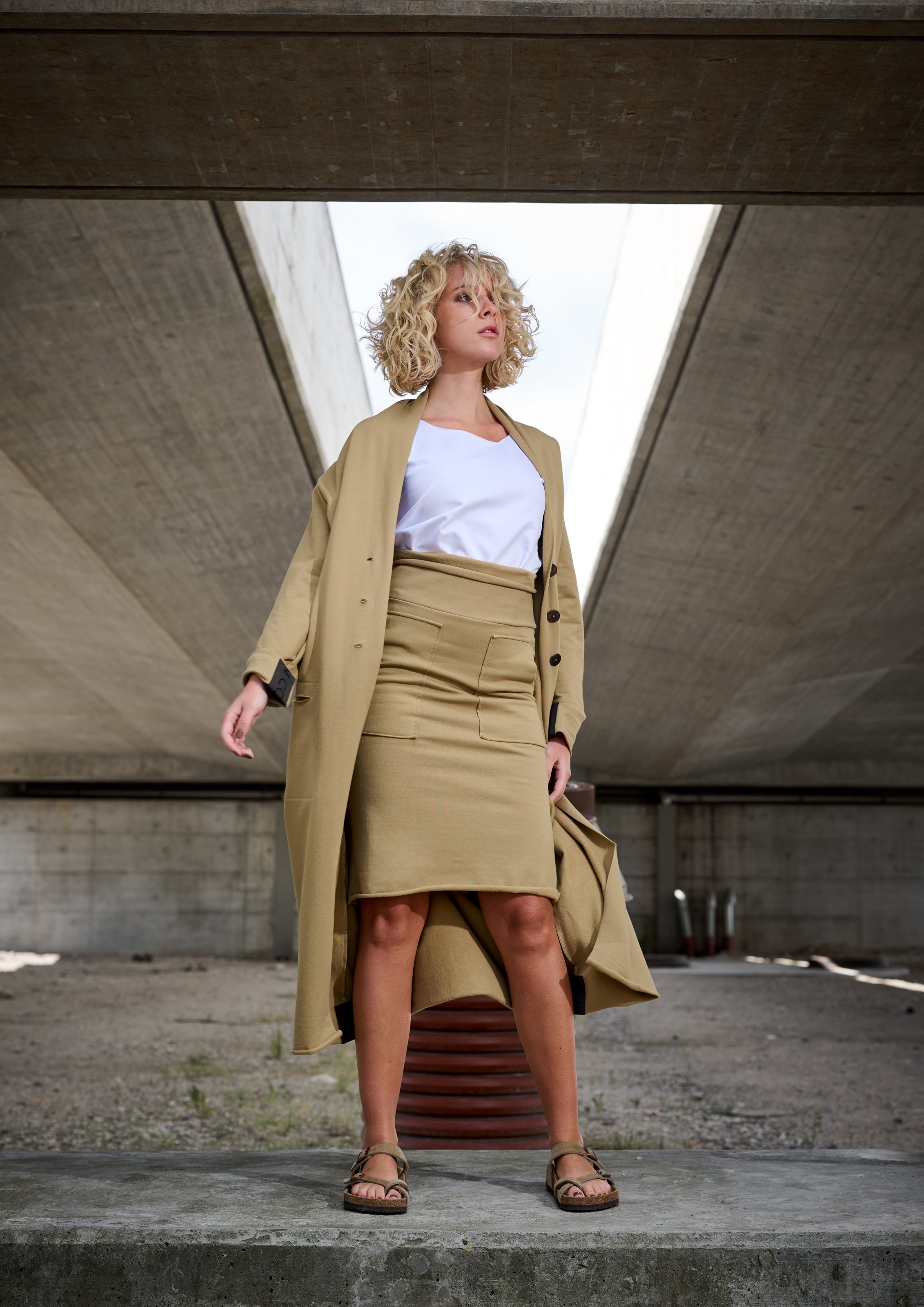 HENRIETTE STEFFENSEN COPENHAGEN SWEAT NEDERDEL - 73013 NEDERDELE OLIVE 655