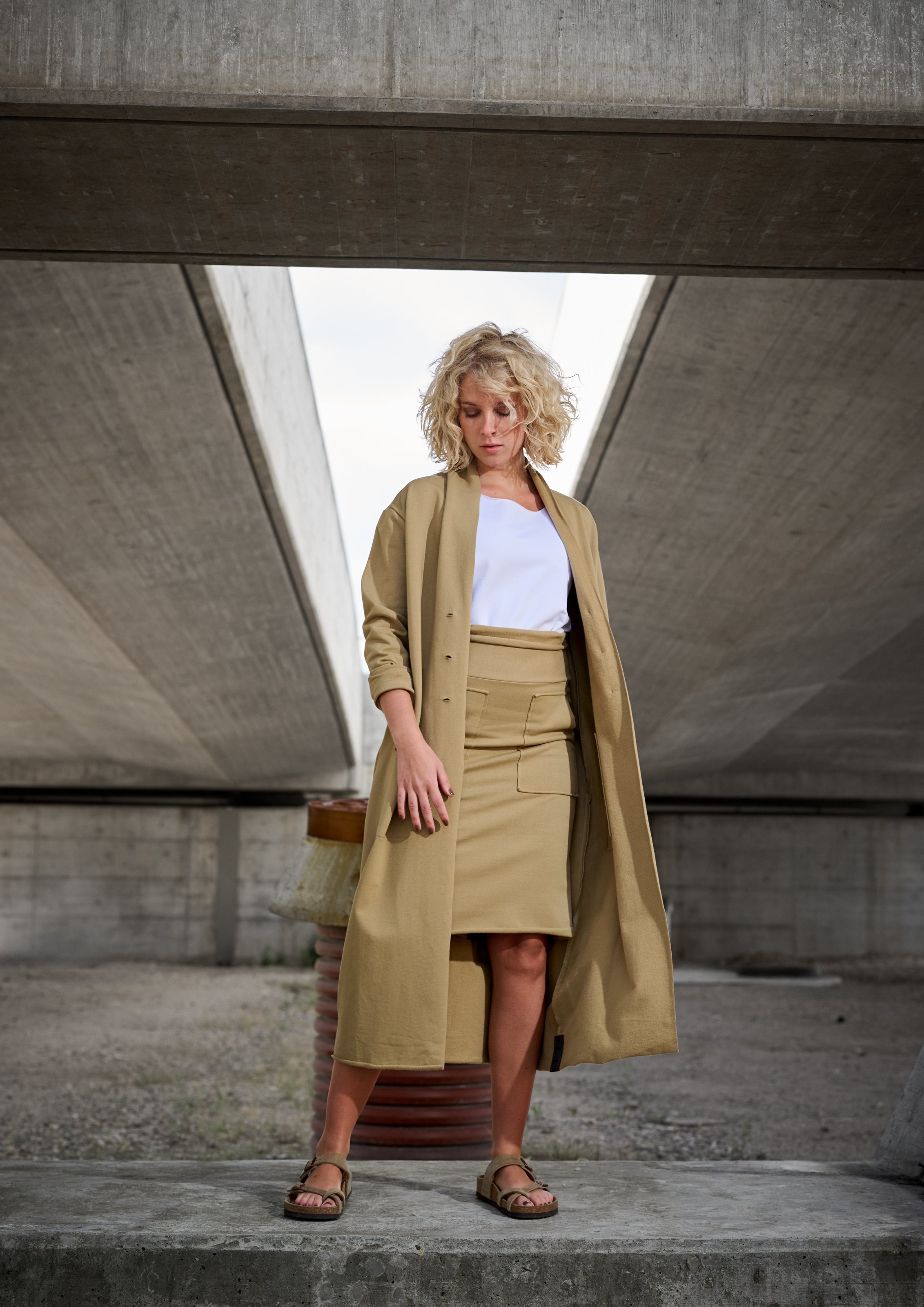HENRIETTE STEFFENSEN COPENHAGEN SWEAT NEDERDEL - 73013 NEDERDELE OLIVE 655