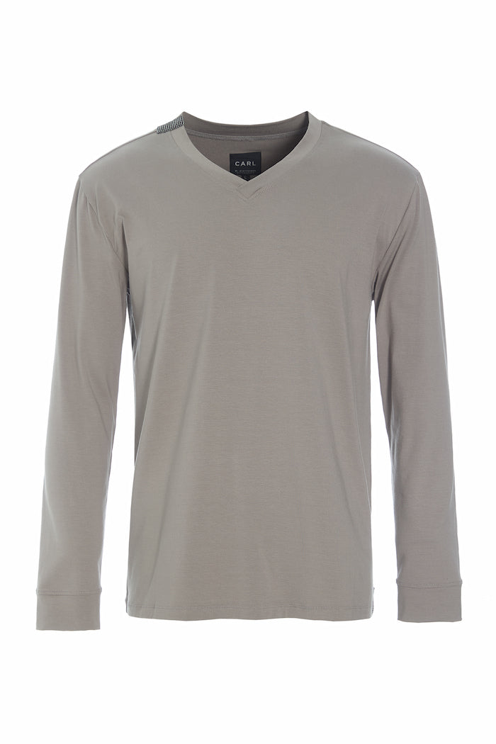 CARL BY STEFFENSEN COPENHAGEN T-SHIRT MED V-HALS LANGÆRMET - 1021C T-SHIRTS ELEPHANT 654