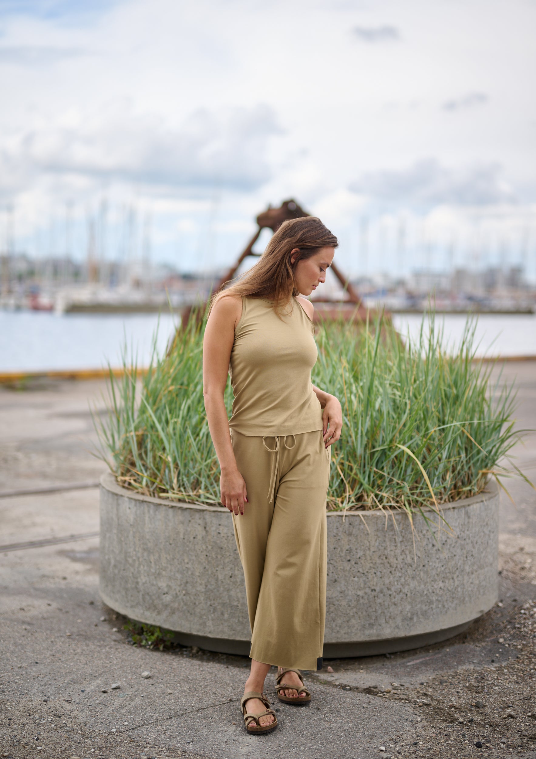 HENRIETTE STEFFENSEN COPENHAGEN TANK TOP - 96087 T-SHIRTS OLIVE 655