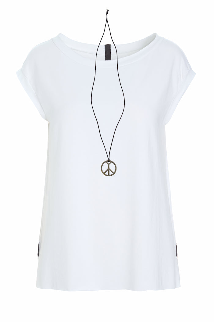 HENRIETTE STEFFENSEN COPENHAGEN TOP M/ HALSKÆDE - 96080 T-SHIRTS WHITE 816