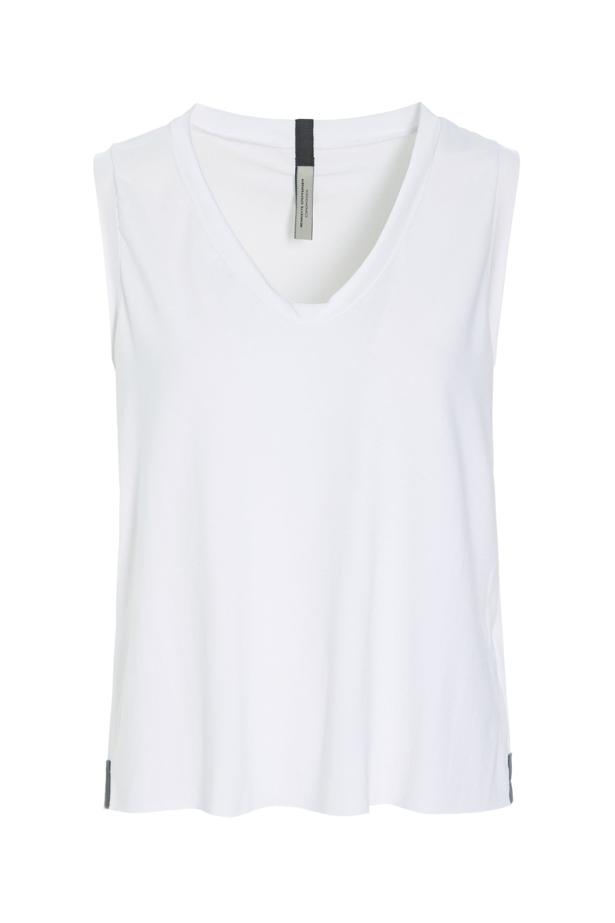 HENRIETTE STEFFENSEN COPENHAGEN TOP V-HALS - 960102 T-SHIRTS WHITE 816