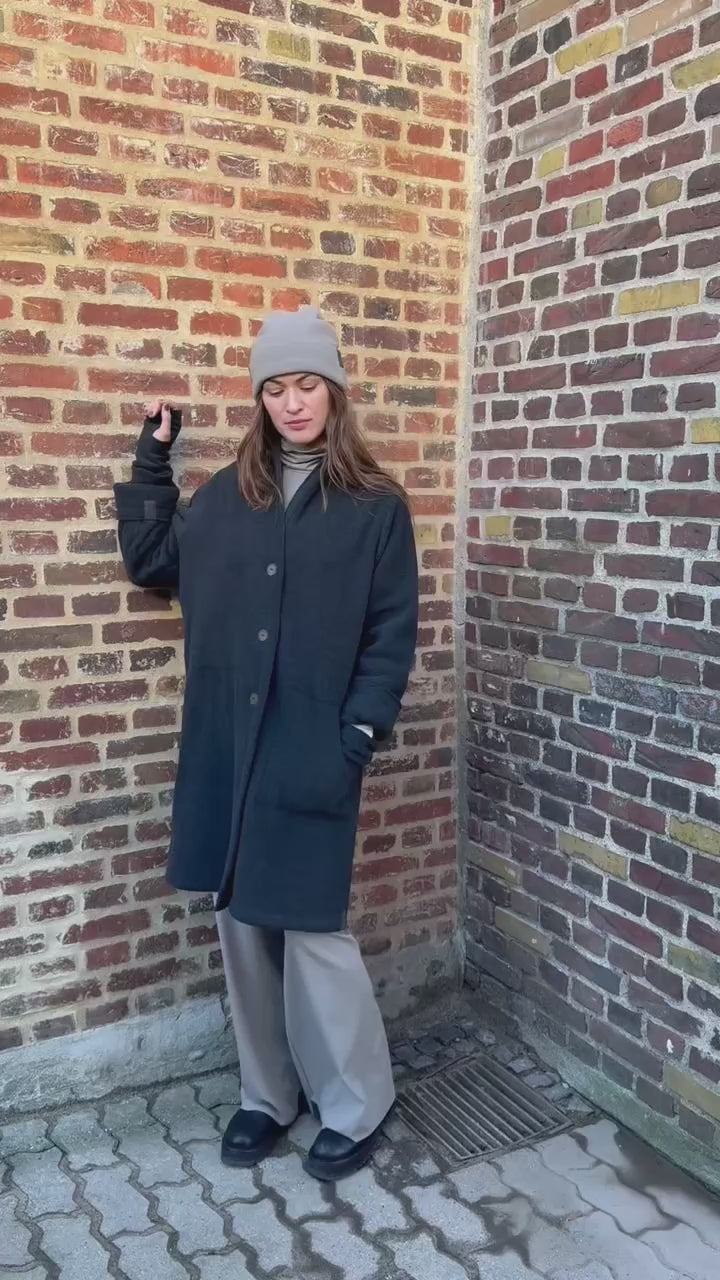 HENRIETTE STEFFENSEN COPENHAGEN FRAKKE DOBBELT LAG - 7165 COATS SOFT BLACK 914