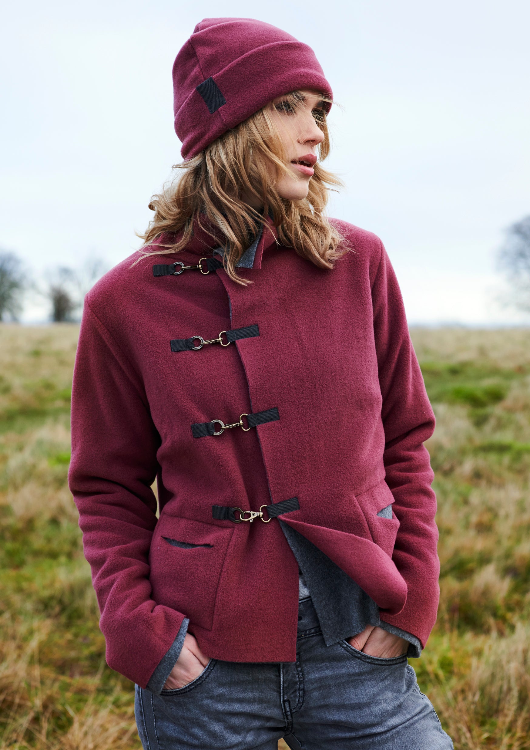 HENRIETTE STEFFENSEN COPENHAGEN BIKER JAKKE - 7112 JACKETS GREY/WINE 911