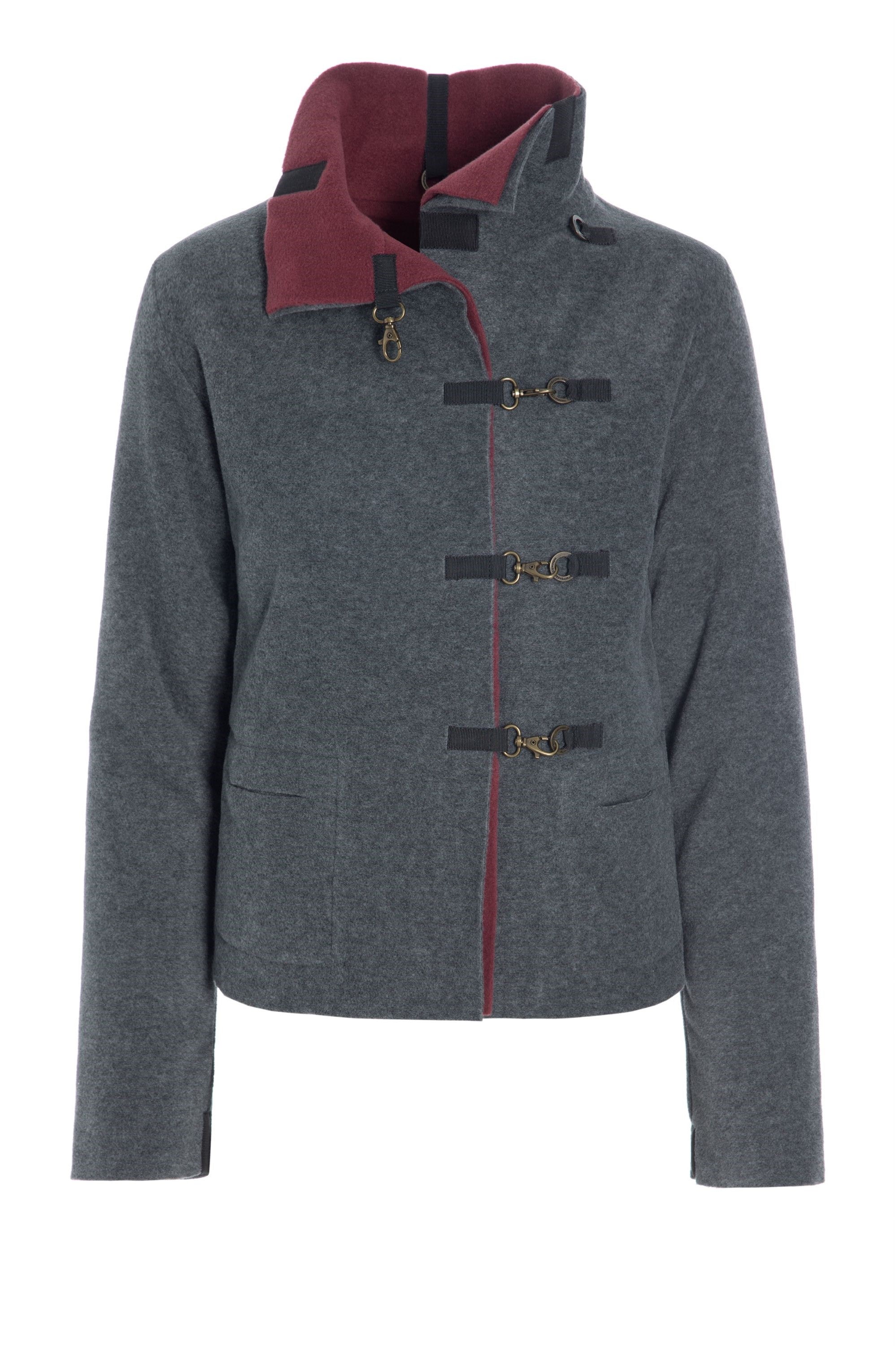 HENRIETTE STEFFENSEN COPENHAGEN BIKER JAKKE - 7112 JACKETS GREY/WINE 911
