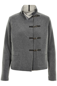 BIKER JAKKE - 7112 - SAND/GREY