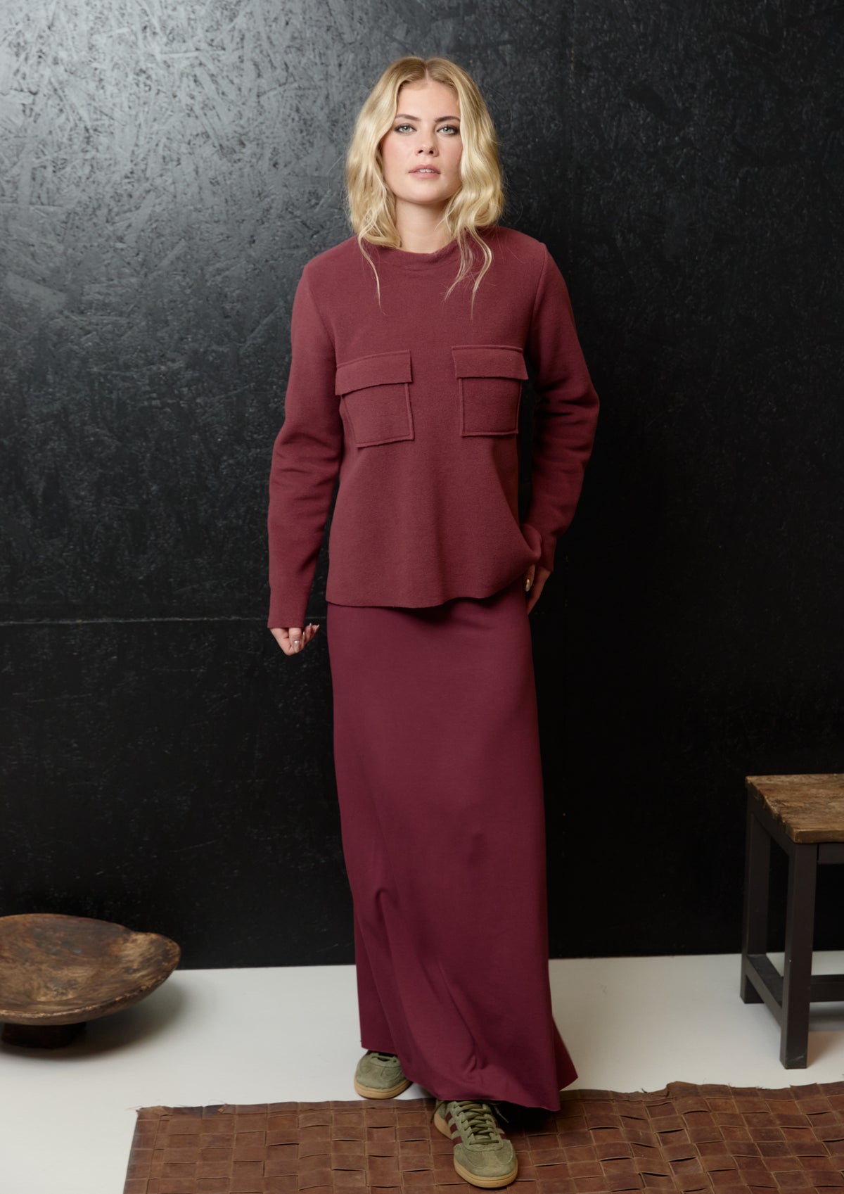 HENRIETTE STEFFENSEN COPENHAGEN BLOUSE MED LOMMER - 1415 BLUSER BORDEAUX 474