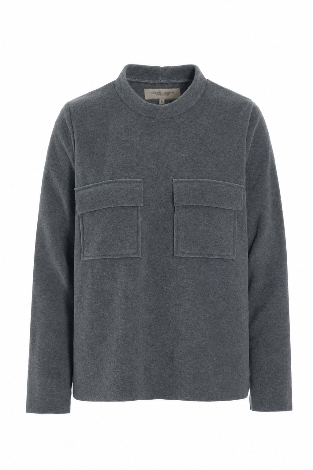 HENRIETTE STEFFENSEN COPENHAGEN BLOUSE MED LOMMER - 1415 BLUSER GREY 905