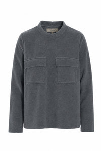 BLOUSE MED LOMMER - 1415 - GREY