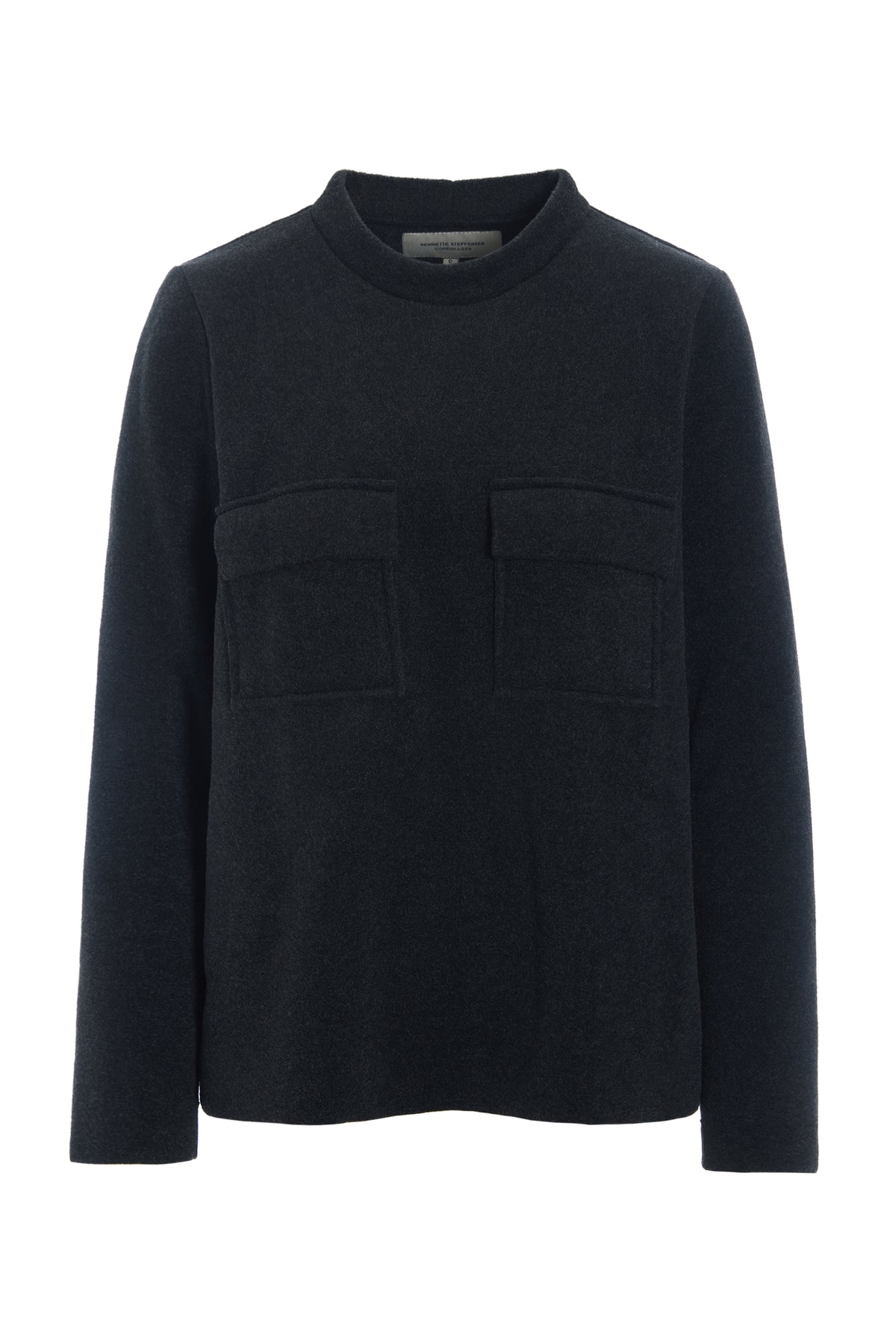 HENRIETTE STEFFENSEN COPENHAGEN BLOUSE MED LOMMER - 1415 BLUSER SOFT BLACK 914