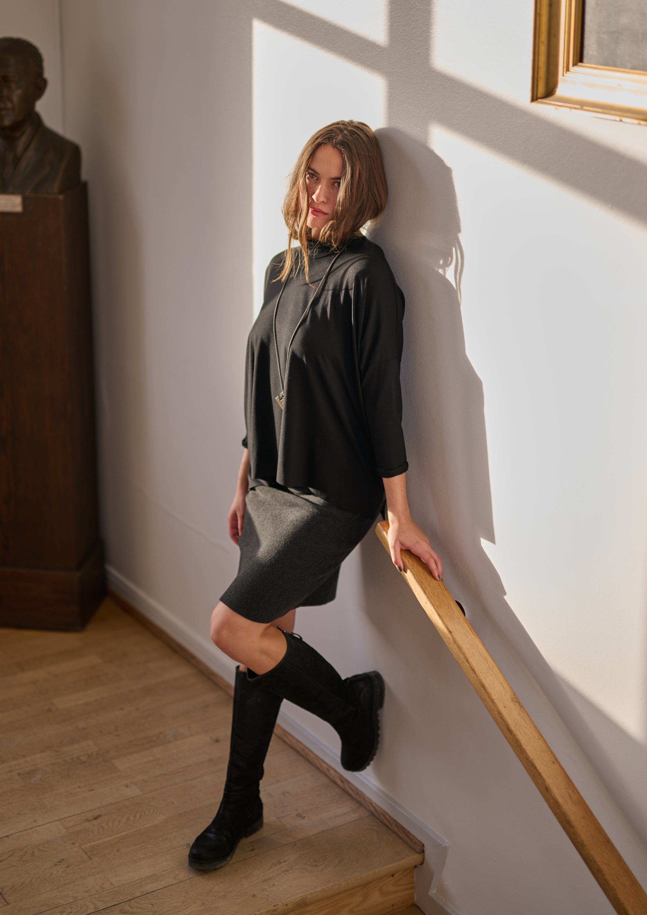 HENRIETTE STEFFENSEN COPENHAGEN BLOUSE M/HALSKÆDE - 96100 BLUSER BLACK 900