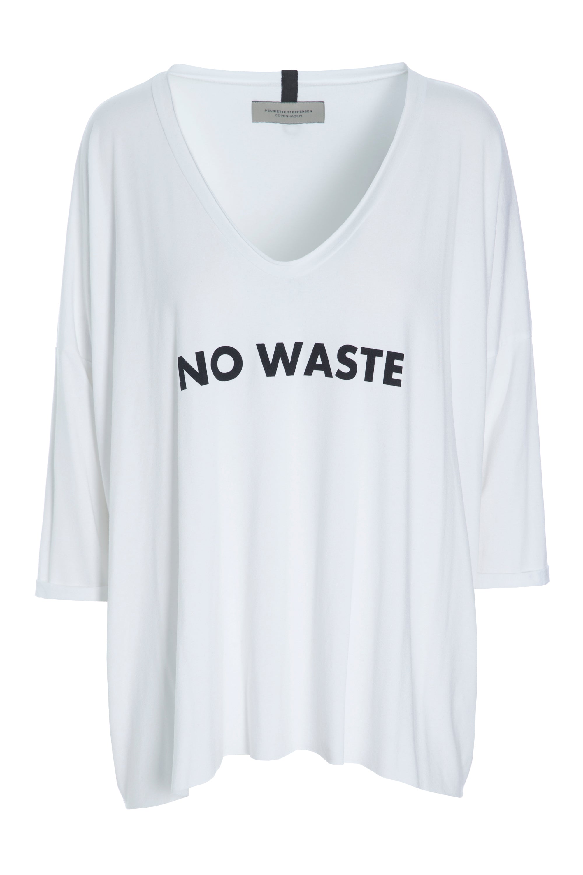 HENRIETTE STEFFENSEN COPENHAGEN BLOUSE V-NECK PRINT - 96055 BLUSER WHITE 816