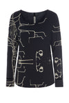 YOGA BLUSE - 96042 - ART PRINT BLACK