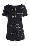 YOGA BLUSE - 96045 - ART PRINT BLACK