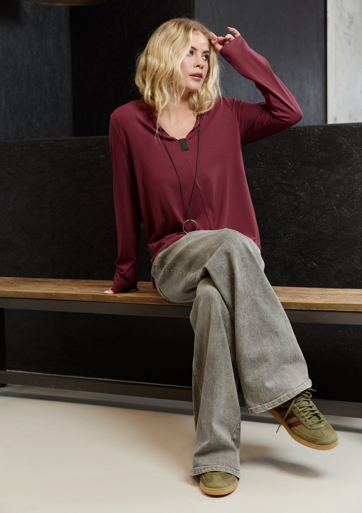 HENRIETTE STEFFENSEN COPENHAGEN BLUSE - 96106 BLUSER BORDEAUX 474