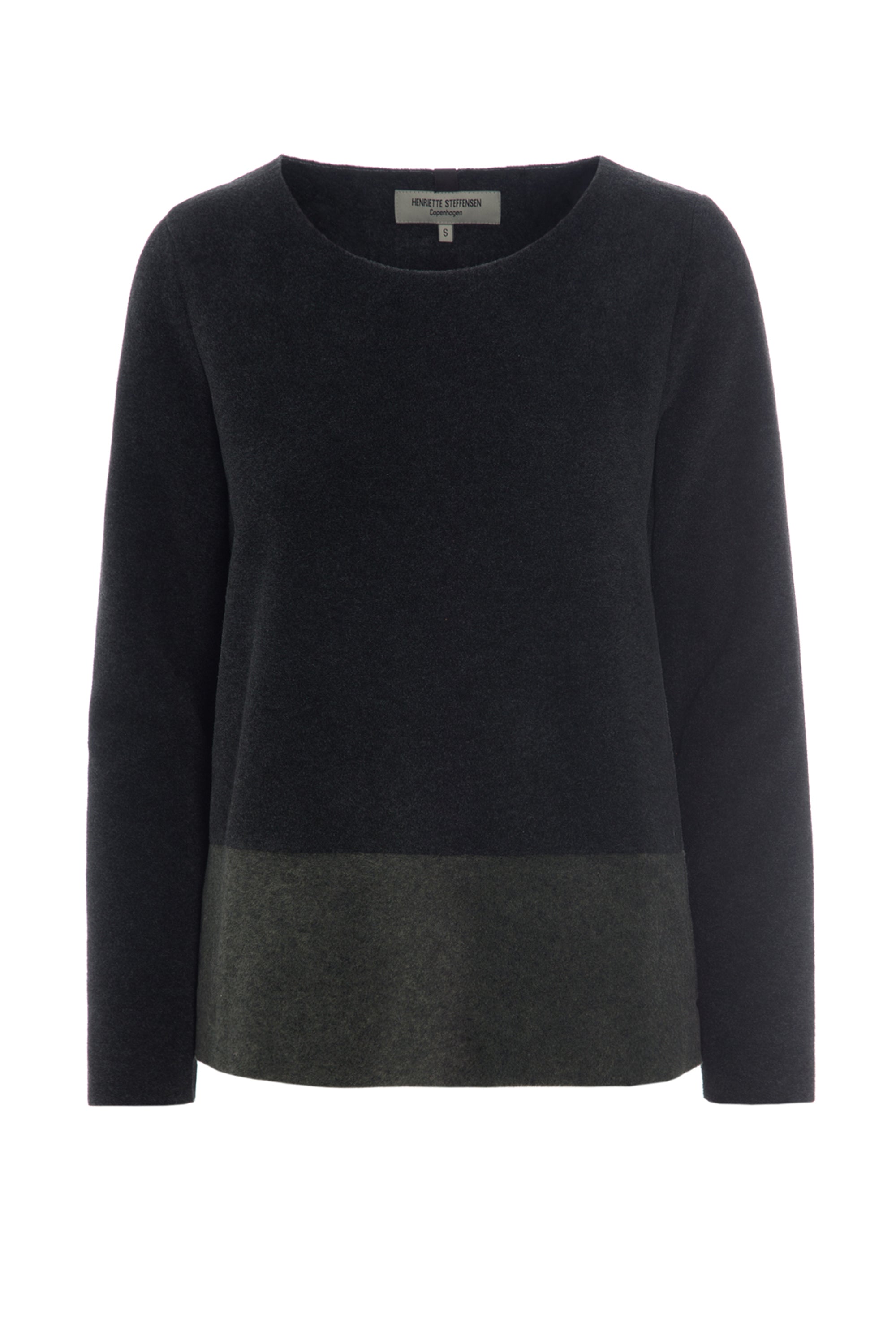 HENRIETTE STEFFENSEN COPENHAGEN BLUSE 2-FARVET - 1308 BLUSER GREY/SB 909
