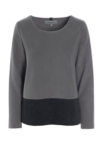 BLUSE 2-FARVET - 1308 - MOLE/SB