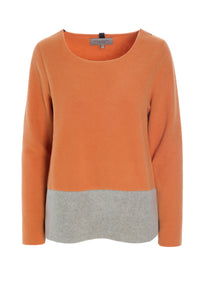 BLUSE 2-FARVET - 1308 - SAFRAN/SAND