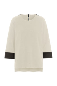 BLUSE 2 FARVET - 1371 - KIT/CHOKOLATE