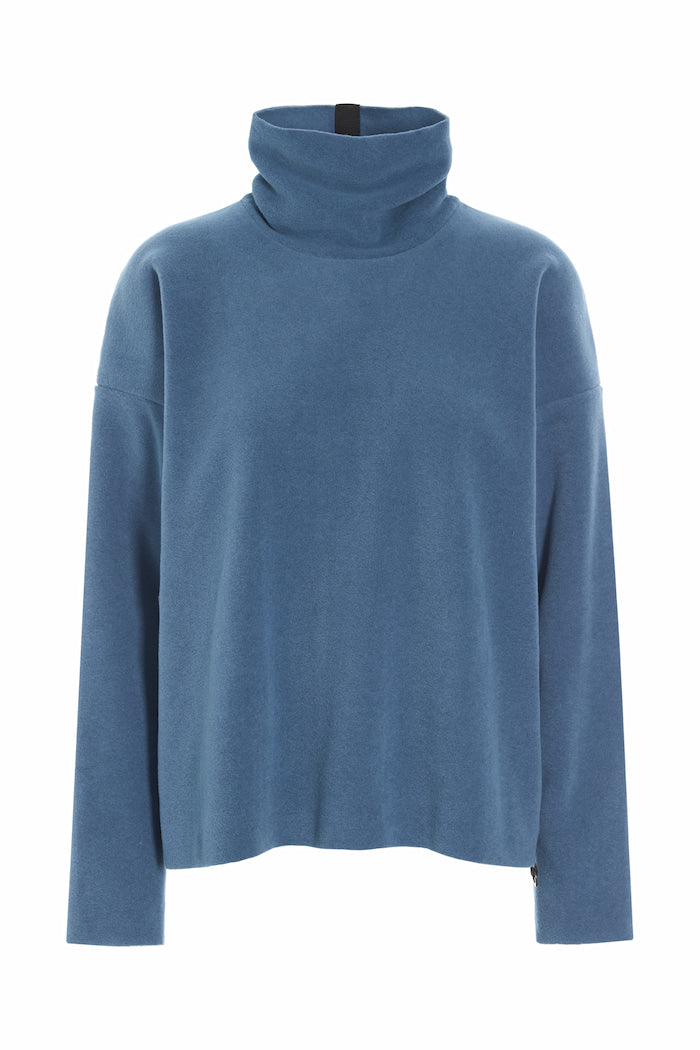 HENRIETTE STEFFENSEN COPENHAGEN BLUSE HØJ HALS - 1360 BLUSER DUSTY BLUE 794