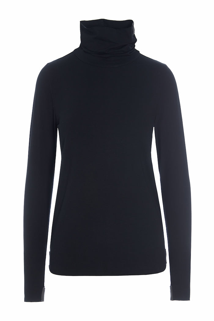 HENRIETTE STEFFENSEN COPENHAGEN BLUSE HØJ HALS - 96079 BLUSER BLACK 900