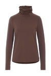 BLUSE HØJ HALS - 96079 - CHOCOLATE