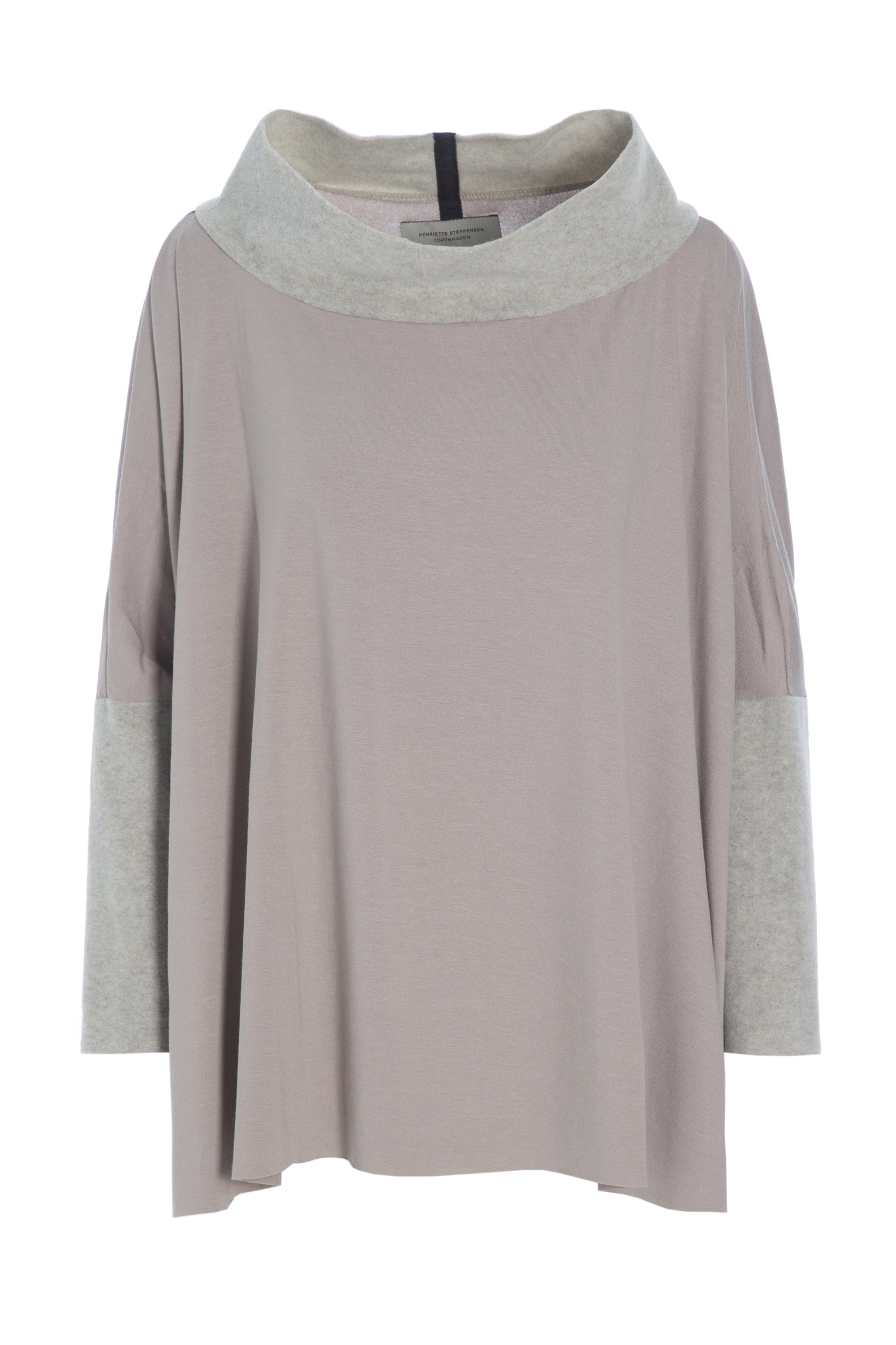 HENRIETTE STEFFENSEN COPENHAGEN BLUSE MED ÅBEN HALS - 1319MIX  SAND/SAND 812