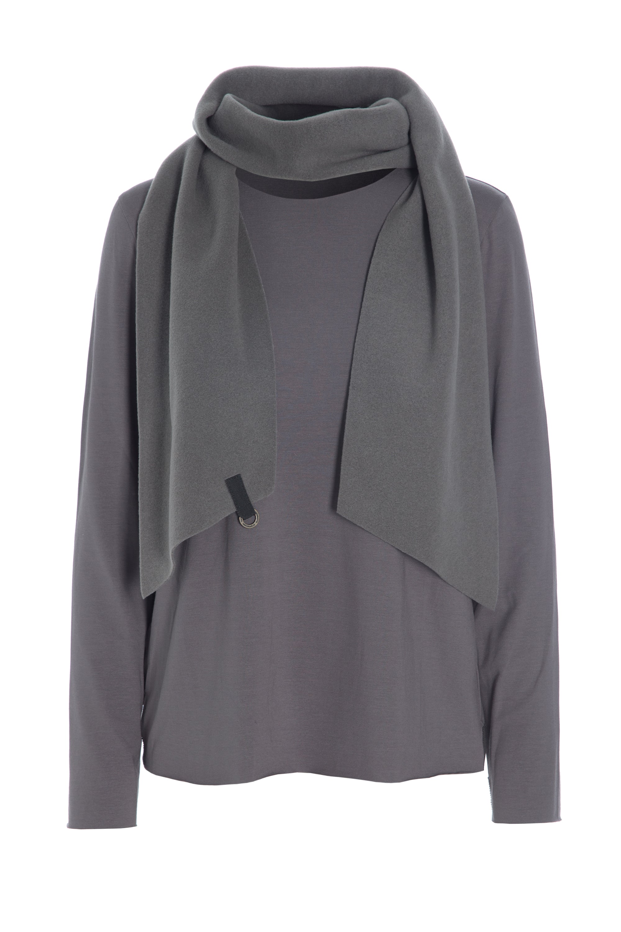 HENRIETTE STEFFENSEN COPENHAGEN BLUSE MED HALSTØRKLÆDE - 1331MIX BLUSER MOLE/MOLE 307