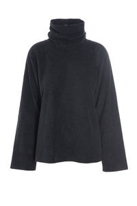 BLUSE MED HØJ HALS - 1307 - SOFT BLACK