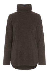 BLUSE MED HØJ HALS - 1348 - CHOCOLATE