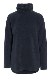BLUSE MED HØJ HALS - 1348 - DEEP BLUE