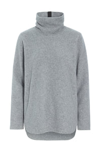 BLUSE MED HØJ HALS - 1348 - LIGHT GREY