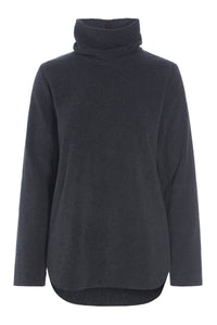 BLUSE MED HØJ HALS - 1348 - SOFT BLACK
