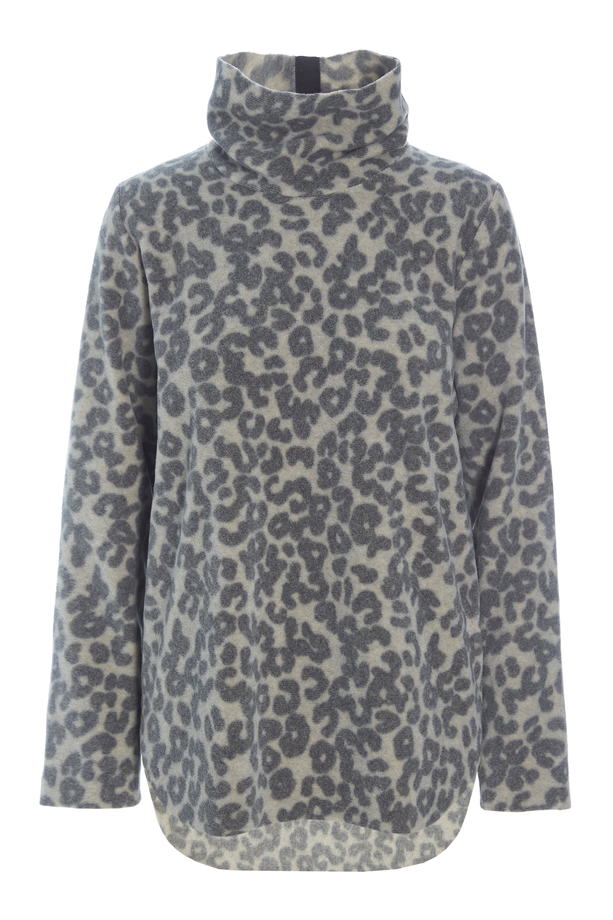 HENRIETTE STEFFENSEN COPENHAGEN BLUSE MED HØJ HALS - 1348P BLUSER LEOPARD grey 105