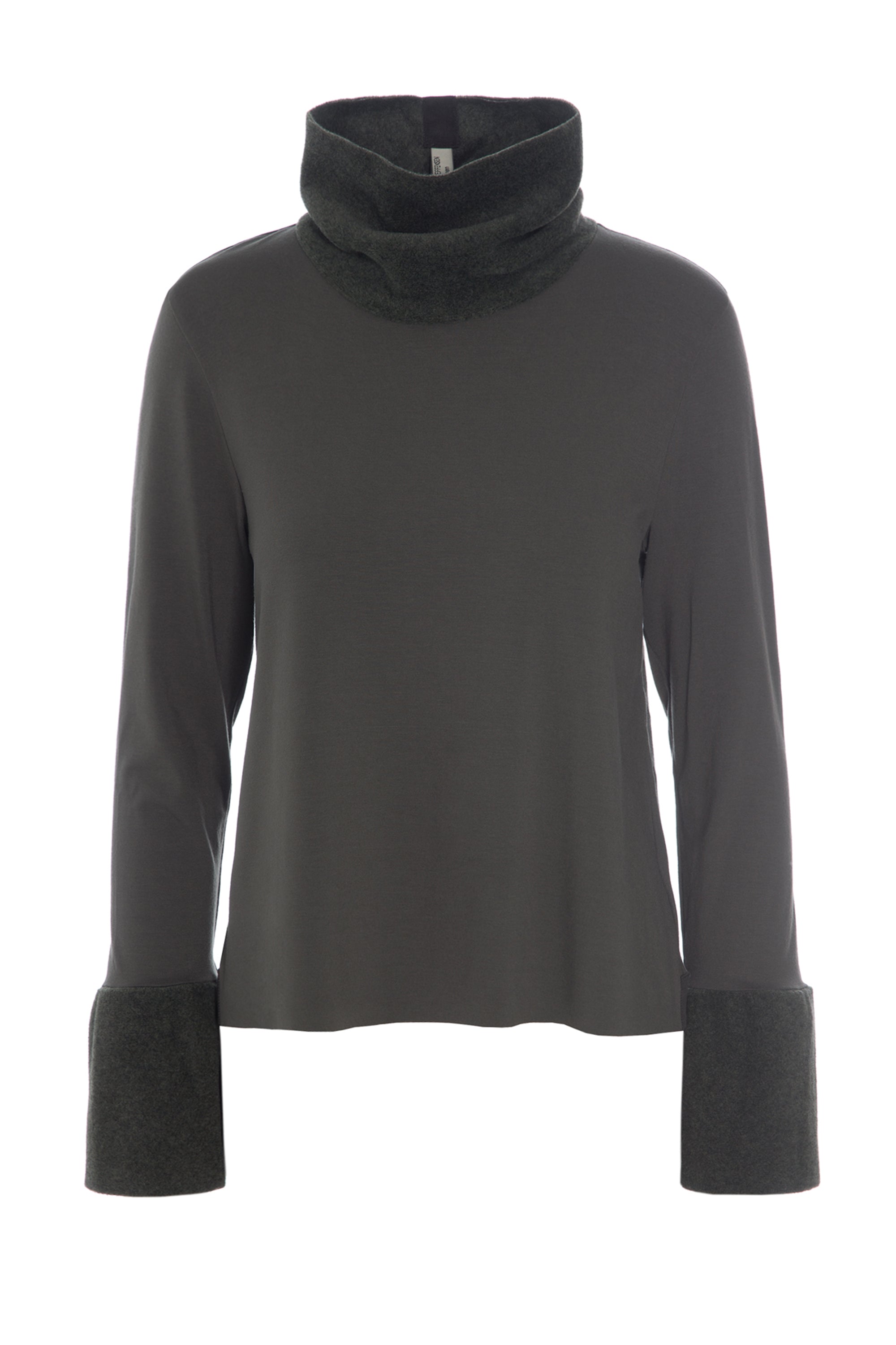 HENRIETTE STEFFENSEN COPENHAGEN BLUSE MED HØJ HALS - 6037MIX BLUSER FORREST/FORREST 601