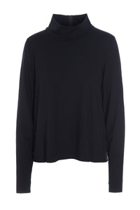 BLUSE MED HØJ HALS - 96047 - BLACK