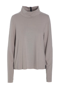 BLUSE MED HØJ HALS - 96047 - SAND