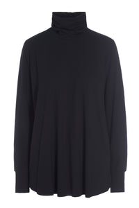 BLUSE MED HØJ HALS - 96077 - BLACK