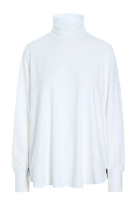 BLUSE MED HØJ HALS - 96077 - WHITE