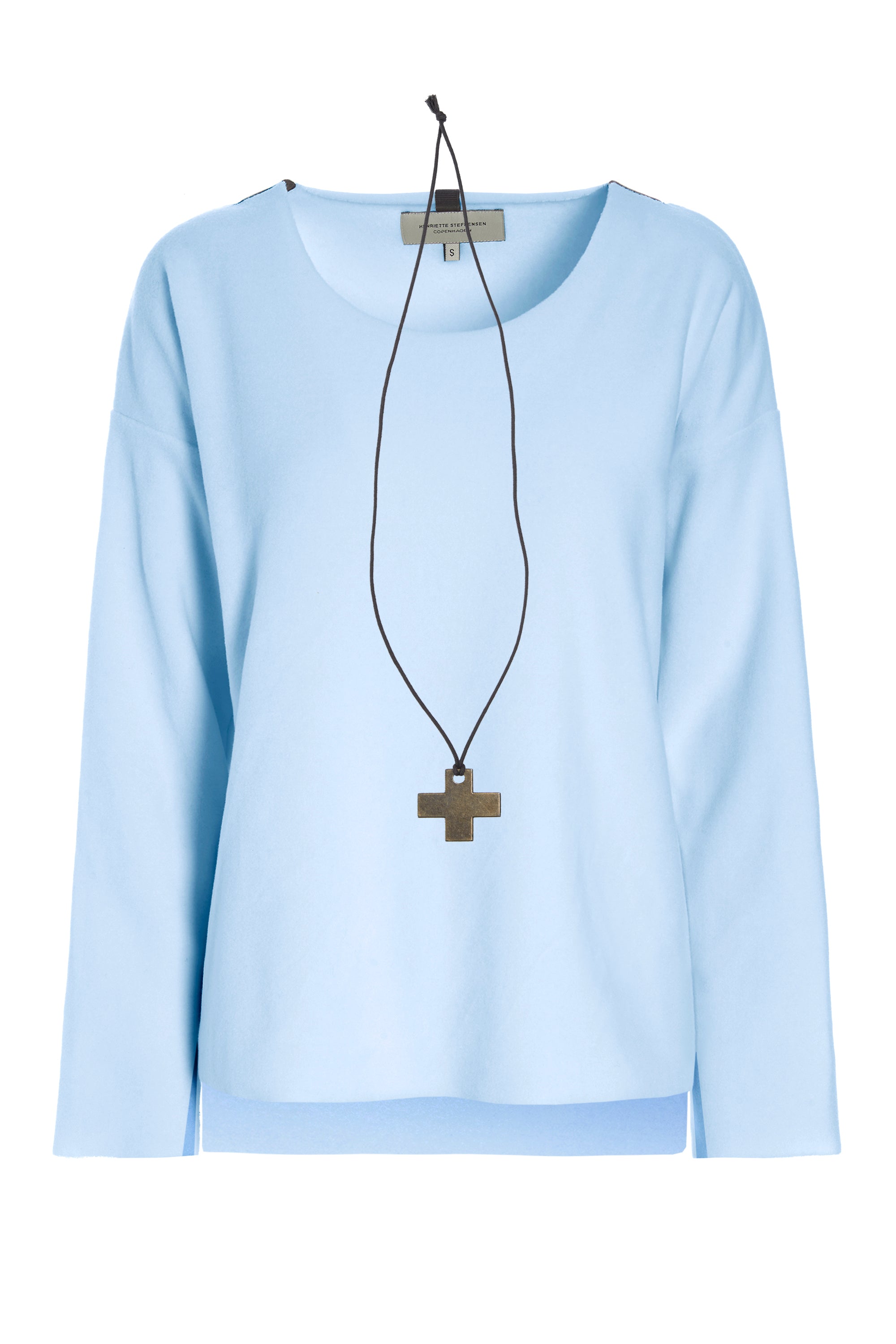 HENRIETTE STEFFENSEN COPENHAGEN BLUSE MED RUND HALS - 1355 BLUSER BABY BLUE 671